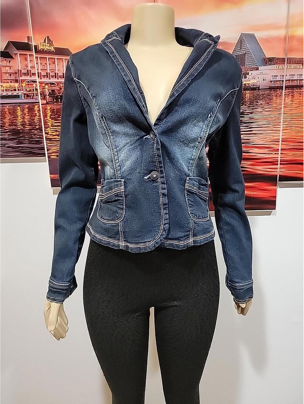 ARIYA Denim/Blue Women's size M Trendy All Seasons Jacket #6